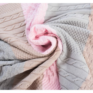 Knit Baby Blanket Streifen Bold Rosa