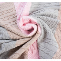 Knit Baby Blanket Streifen Bold Rosa