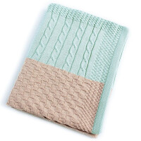 Knit Baby Blanket Streifen Bold Mint