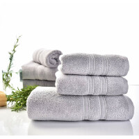 Cotton Bath Towel AQUA FIBRO 5 Piece Set 50x100 550 gsm Light Gray