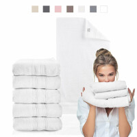 Cotton Bath Towel AQUA FIBRO 5 Piece Set 50x100 550 gsm White
