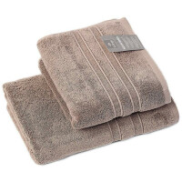 Cotton Bath Towel AQUA FIBRO 2 Piece Set 70x140 550 gsm Schokobraun