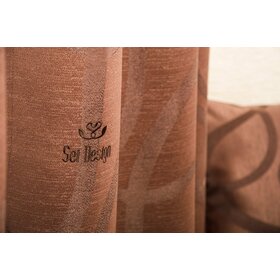 Luxus seiDesign Gardinen Empress Schokobraun 2x Schall...