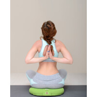 Halbmond Yogakissen | Meditationskissen mit Buchweizenschalen-F&uuml;llung Grau